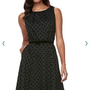 ELLE Fit & Flair Poka-dot dress